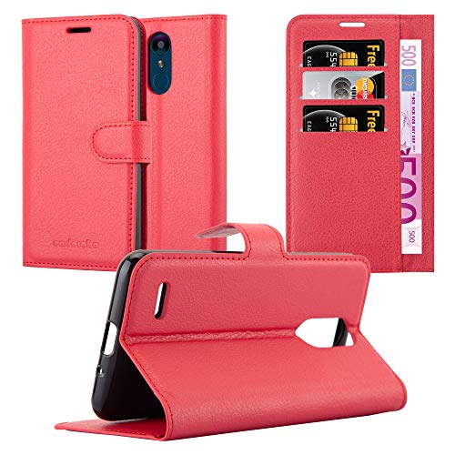 Cadorabo Funda Libro para LG K9 en Rojo CARMÍN - Cubierta Proteccíon con Cierre Magnético, Tarjetero y Función de Suporte - Etui Case Cover Carcasa