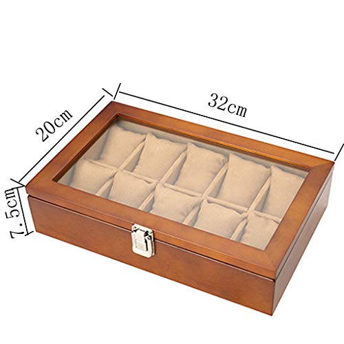 Caja de Almacenamiento de Relojes de Madera, Caja de Almacenamiento de vitrinas, Negro, joyero, Retro Minimalista Creativo. Estuche de Madera y Cierre de Cierre rápido.