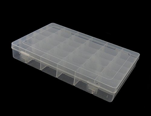 Caja de perlas 5XL grande con 36 compartimentos, 34 cm, caja de plástico para joyas, perlas y otros artículos pequeños