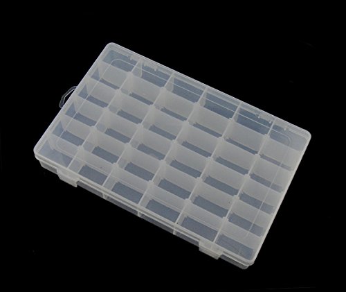 Caja de perlas 5XL grande con 36 compartimentos, 34 cm, caja de plástico para joyas, perlas y otros artículos pequeños