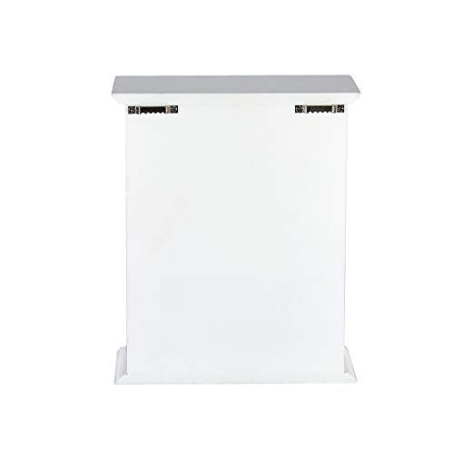 Caja para Llaves 6 Ganchos, Caja Colgador Llaves, Armario de Llaves para la Pared, Madera Blanco y Marrón, Decoración para la Cocina y el Hogar con Diseño de Gato