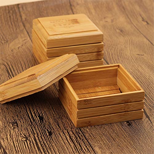 Cajas de jabón LouisaYork, jaboneras de madera con tapas, 2 piezas de jabón de bambú natural para cocina y baño