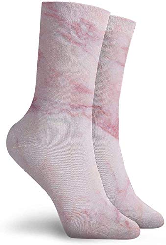 Calcetines deportivos con patrón de mármol rosa, 30 cm