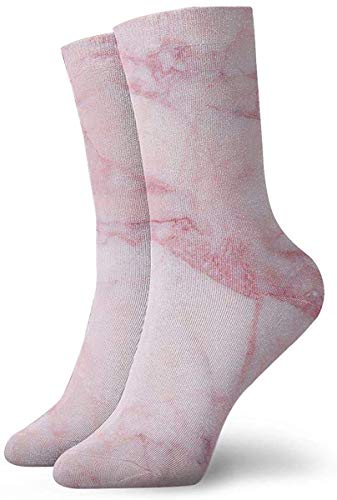 Calcetines deportivos con patrón de mármol rosa, 30 cm