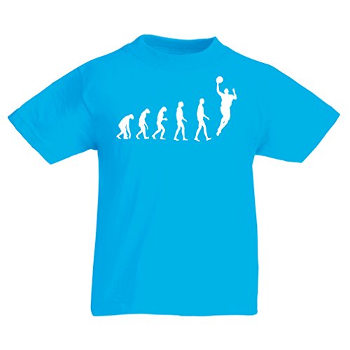 Camisas para niños evolución de Baloncesto - Canasta de la Calle, me Encanta Este Juego, Gran Fan de Regalo (9-11 Years Azul Claro Blanco)