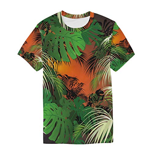 Camiseta para Hombre niños misteriosa Selva Tropical Personalizada Manga Corta