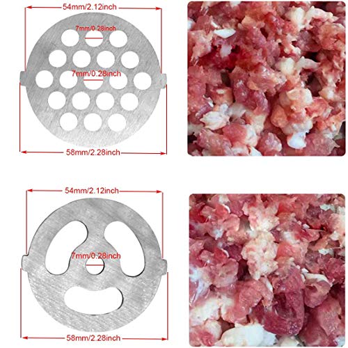 Camisin Discos de Placas de Molino de Carne de Acero Inoxidable de 5 Piezas para Piezas de Maquinaria de Picadora de Alimentos y Picadora de Carne