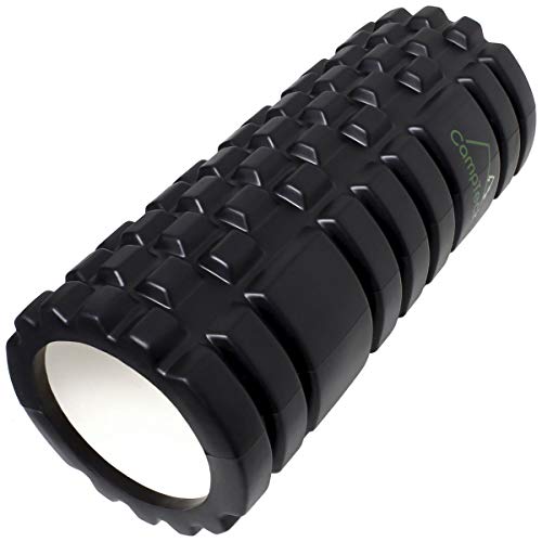 CampTeck U6991 - Rodillo Masaje Muscular, Roller Masaje, Automasaje Rodillo Espuma EVA Foam Roller - Longitud 33 cm - para Corredores, Ciclistas, futbolistas, Atletas, gimnasios y más. - Negro