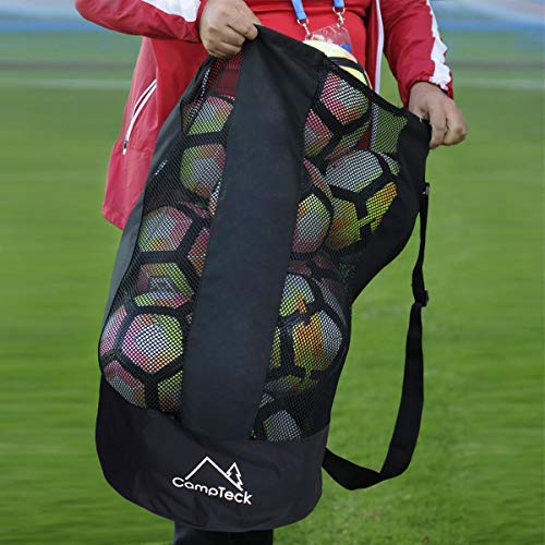 CampTeck U7081 Bolso Red Balones Saco Futbol Bolsa Pelotas Poliéster con Correa Hombro - Negro