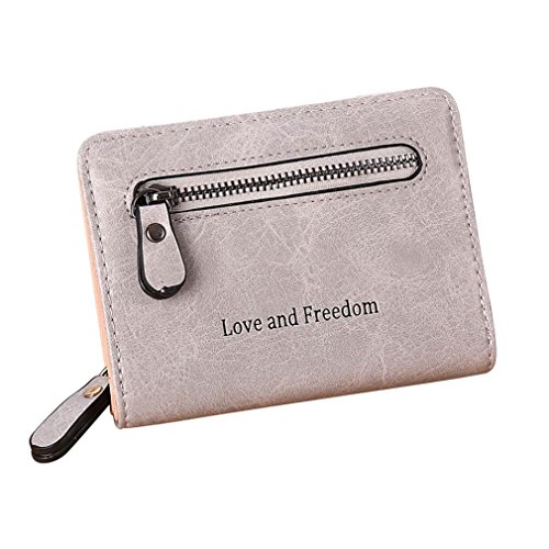 Cartera de pequeña Piel Monedero de Elegante y Moda Gris para Mujer y Niña por ESAILQ AB