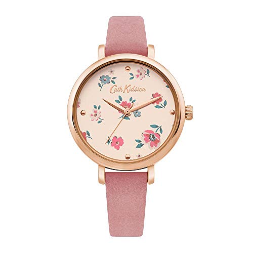Cath Kidston Ckl079Prg - Reloj de pulsera para mujer, diseño floral, color rosa y dorado