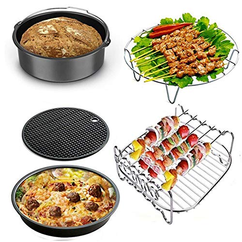 CCHM Mejor Venta de Aire freidora Accesorios Conjunto de 5, Montar Todo 3.7QT Airfryer - 4.2QT - 5.3QT - 5.8QT,Negro