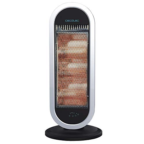 Cecotec Radiador de Cuarzo Ready Warm 7400 Quartz Sky Smart. Mando a Distancia, Digital, Temporizador, 3 Potencias, Oscilación, Rejilla de Seguridad, Sistema Anti vuelco, 1200 W