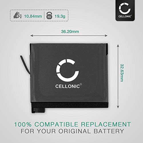 CELLONIC® Batería Compatible con GoPro Hero4, Hero 4 Black Edition, Hero 4 Silver Edition, Hero 4+ (Hero 4 Plus) (1160mAh) AHDBT-401,335-06532-000 bateria de Repuesto, Pila reemplazo, sustitución