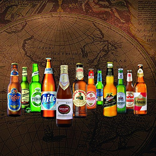 "CERVEZAS DEL MUNDO" Original caja de regalo con las 12 mejores cervezas del mundo - El mejor detalle para un amigo, novio, hermano, padre o abuelo