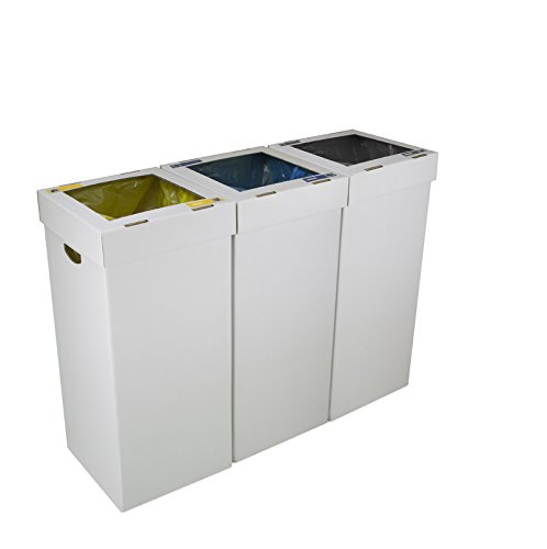 CERVIC - Papelera Aneto 1 Residuo 100L (Pack 10 Uds), Talla 35,7 X 35,7 X 81 Cm