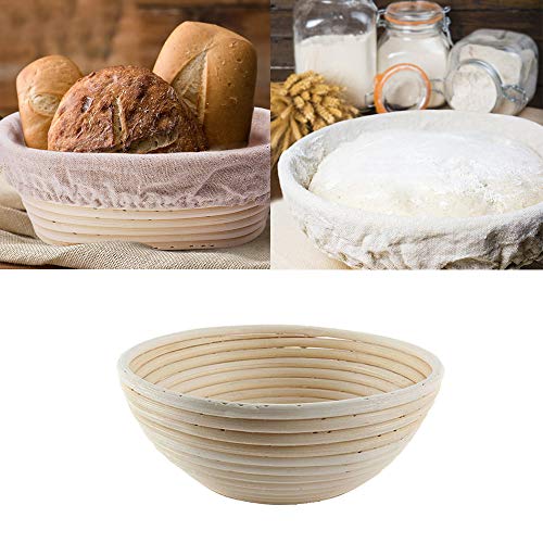 Cesta para Prueba de Pan,banneton redondo para pan Cesta de prueba de pan redondo Banneton Brotform Redonda Cuenco para Masas Tazón de Ratán Natural para Masa y Pan para panaderos profesionales