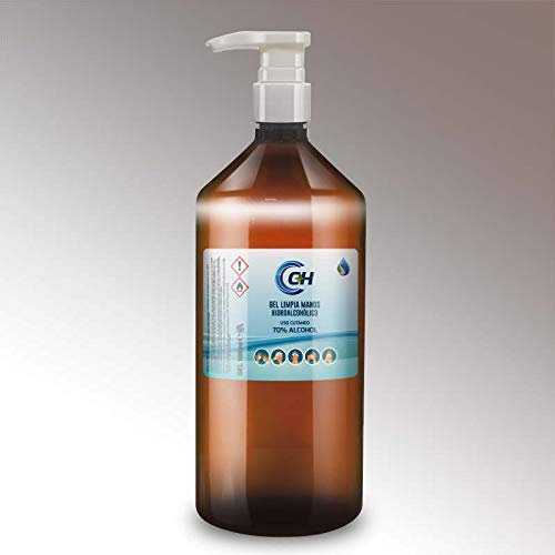 C+H GEL limpia manos | 1 uds 1000ml | Gel de desinfección 100% VEGETAL(Sin derivados del petróleo). | Recarga envases más pequeños | CPNP :3649605