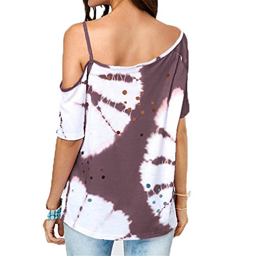 Chaleco para Mujer Moda Sexy sin Mangas Top Verano - Textura Suave,Mujeres Backless Sleeveless Tank Top con Espalda,Camiseta Estampada Correa Púrpura XXXL