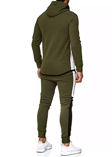 Chándal Completo para Hombre, Moda Slim Fit Conjunto Deportivo de Manga Larga Casual Sudadera con Capucha + Pantalones Deportivos Conjuntos