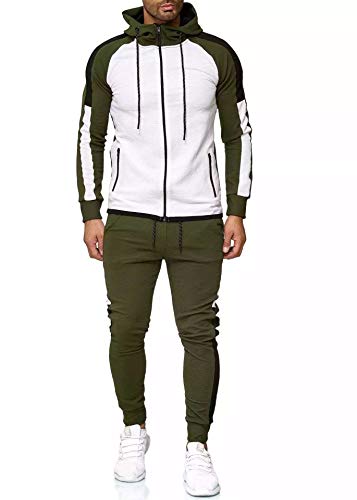 Chándal Completo para Hombre, Moda Slim Fit Conjunto Deportivo de Manga Larga Casual Sudadera con Capucha + Pantalones Deportivos Conjuntos