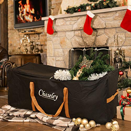 Chaseley Bolsa de Almacenaje Fuerte Extra Grande 125 x 46 x 46 XXL para Árbol de Navidad Toldo Ropa Juguetes Material Fuerte Cosido Doble Resistente UV Impermeable