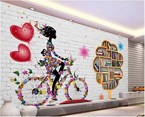 CHI Papel Pintado Mural Papel Tapiz 3D Fondo De Pantalla Creativo Moderno Moda Pared Blanca Estantería TV Pared De Fondo, 350 * 250 Cm