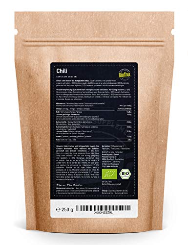 Chile pimienta de Cayena molido - chile pimienta de Cayena 250 g - polvo molido fino (Cayena, Capsicum frutescens) - chile en polvo ardientemente picante - llenado en Alemania