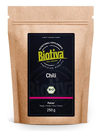 Chile pimienta de Cayena molido - chile pimienta de Cayena 250 g - polvo molido fino (Cayena, Capsicum frutescens) - chile en polvo ardientemente picante - llenado en Alemania