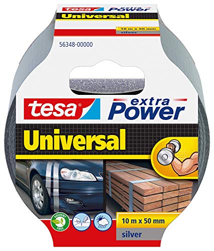 Cinta adhesiva americana tesa Extra Power Universal (10 m), color Plata