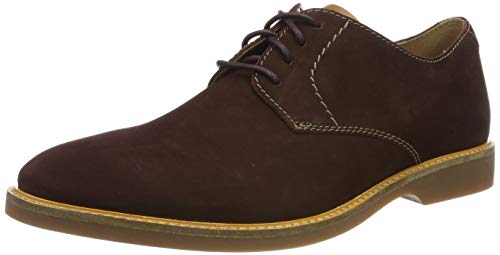 Clarks Atticus Lace, Zapatos de Cordones Derby para Hombre, Braun Burgundy Nubuck Burgundy Nubuck, 42 EU