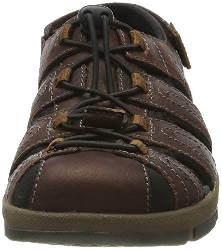 Clarks Brixby Cove, Sandalia con Pulsera para Hombre, Marrón (Dark Brown Leather-), 46 EU