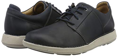 Clarks Un Larvik Lace, Zapatos de Cordones Derby para Hombre, Azul Marino, Piel Marina, 43 EU