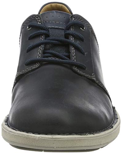 Clarks Un Larvik Lace, Zapatos de Cordones Derby para Hombre, Azul Marino, Piel Marina, 43 EU