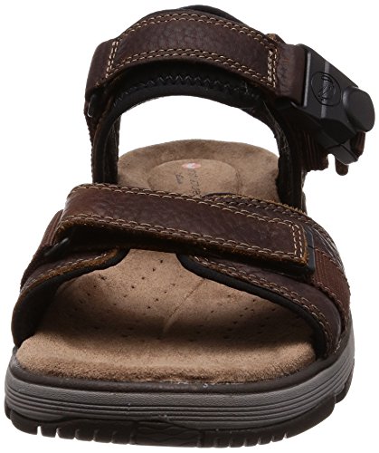 Clarks Un Trek Part, Sandalias de Talón Abierto para Hombre, Marrón (Dark Tan Lea-), 43 EU