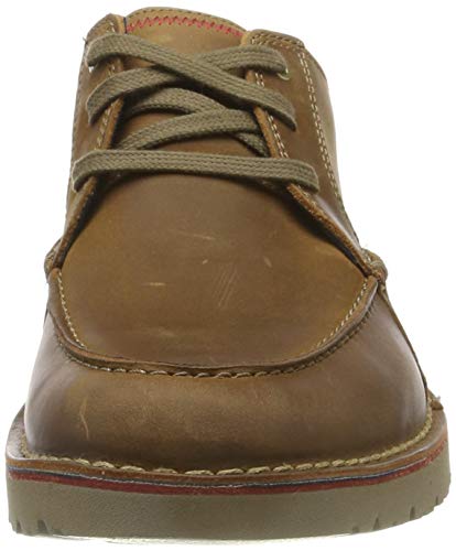 Clarks Vargo Vibe, Zapatos de Cordones Derby para Hombre, Braun Dark Tan Lea Dark Tan Lea, 42 EU