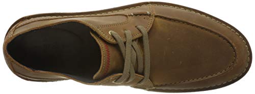 Clarks Vargo Vibe, Zapatos de Cordones Derby para Hombre, Braun Dark Tan Lea Dark Tan Lea, 42 EU