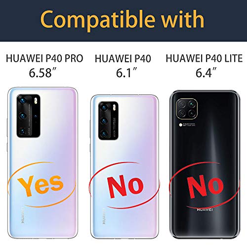 CLM-Tech Funda 3X Compatible con Huawei P40 Pro, Silicona TPU Case Cover Carcasa 3 Pack, Mármol Negro Blanco Multicolor