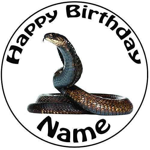 Cobra Serpiente 24 personalizado comestible cupcake toppers/adornos de tarta de cumpleaños – fácil troquelada círculos