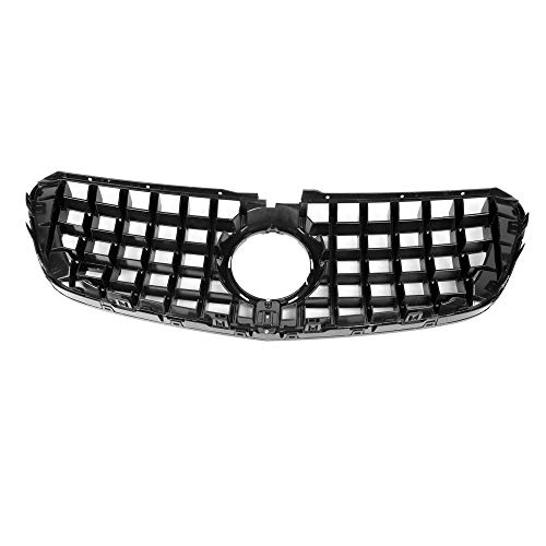 Coche Abeja Nido Parrilla Rejilla, para Mercedes V Class W447 V260 V250 Grille 2016 2017 2018, Delantera Radiador Air Intake Parachoques Accesorios Modificados Grille,Black