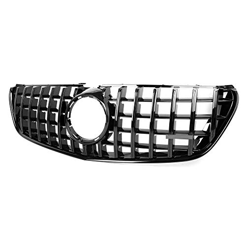 Coche Abeja Nido Parrilla Rejilla, para Mercedes V Class W447 V260 V250 Grille 2016 2017 2018, Delantera Radiador Air Intake Parachoques Accesorios Modificados Grille,Black