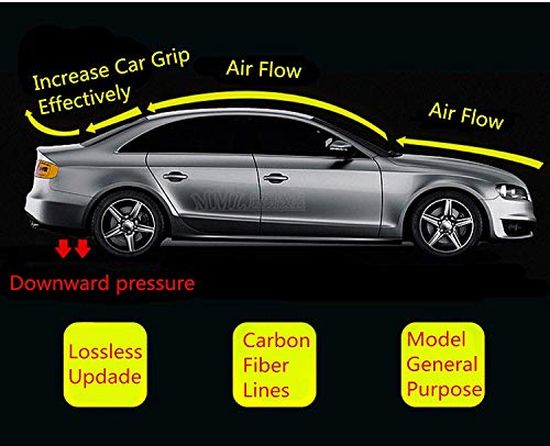 Coche Alerón Trasero,Universal 150CM Coche Techo Spoiler Fibra de Carbono Estilo