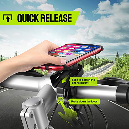 Cocoda Soporte Movil Bicicleta, Desmontable Soporte Movil Moto Bici, 360° Rotación Porta Movil Bicicleta Accesorios Moto Compatible con iPhone 11 Pro MAX/XS MAX/XR, Samsung S20 y Otro 4.7"-7.5" Móvil