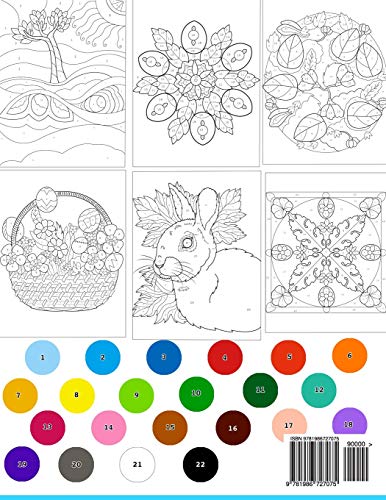 Colorear por Numeros: Pascua: Libro para colorear para niños y adultos, Números y colores + BONO Gratuito De 26 Páginas De Pascua Para Colorear: Volume 2