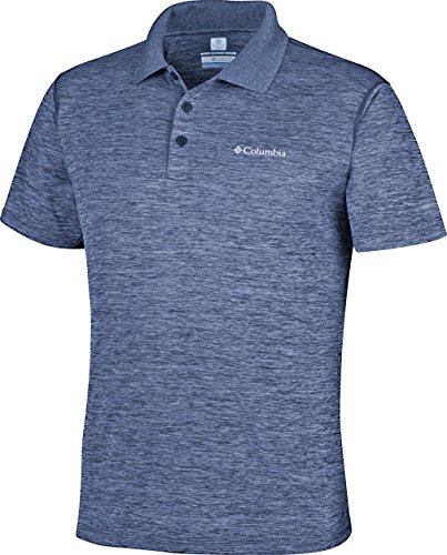 Columbia Zero Rules, Polo Técnico, Hombre, Azul (Carbon Heather), XL