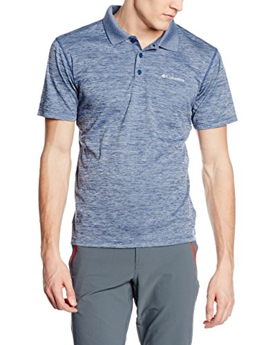 Columbia Zero Rules, Polo Técnico, Hombre, Azul (Carbon Heather), XL