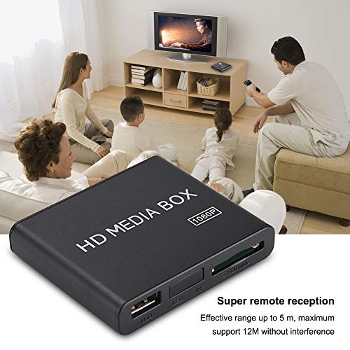 Completo HD HDMI Reproductor Multimedia, Mini 1080p Ultra HD Digital Media Player Soporte USB Drives, Tarjetas SD MMC RMVB MP3 AVI y MKV (EU)(D)