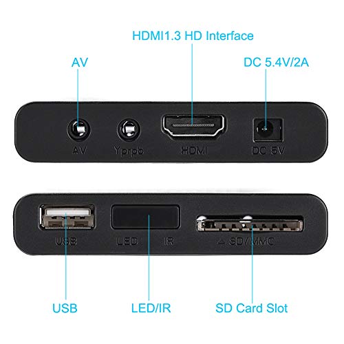 Completo HD HDMI Reproductor Multimedia, Mini 1080p Ultra HD Digital Media Player Soporte USB Drives, Tarjetas SD MMC RMVB MP3 AVI y MKV (EU)(D)