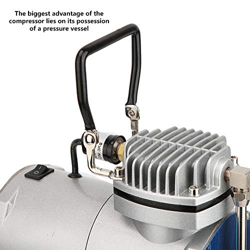 Compresor de aire de pistón de cilindro, compresor de aerógrafo de 1/6 potencias en caballos con depósito, compresor aerógrafo profesional EU 220 V