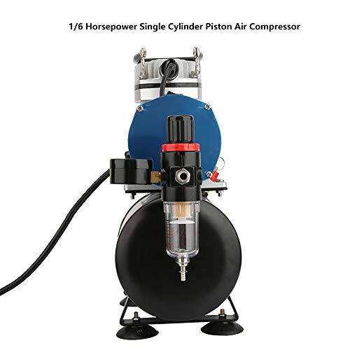 Compresor de aire de pistón de cilindro, compresor de aerógrafo de 1/6 potencias en caballos con depósito, compresor aerógrafo profesional EU 220 V